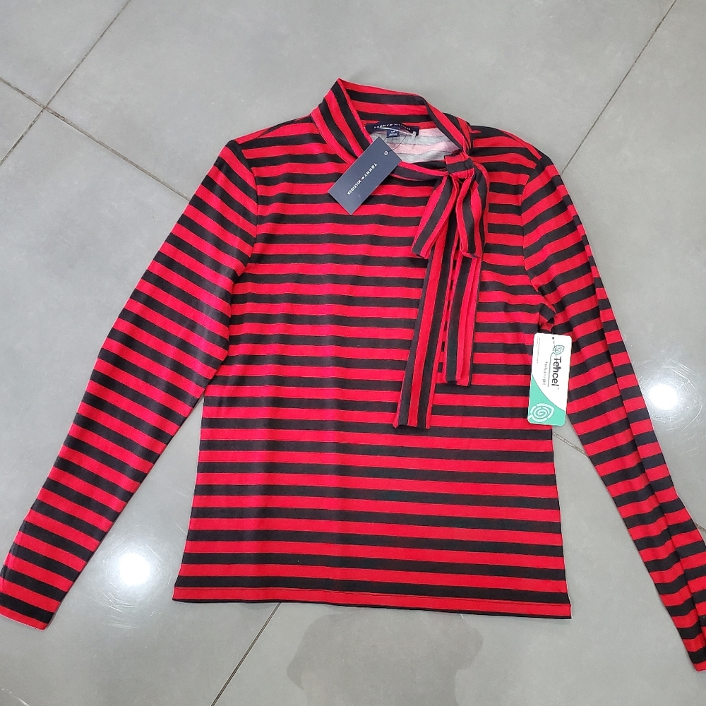 Tommy Hilfiger , red and black women's sweater